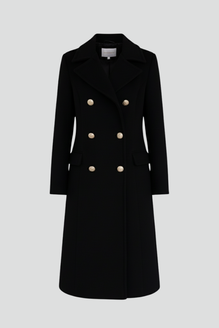 Elena | Elegant Long Coat with Double Buttons