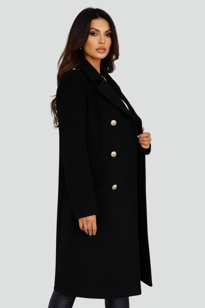Elena | Elegant Long Coat with Double Buttons