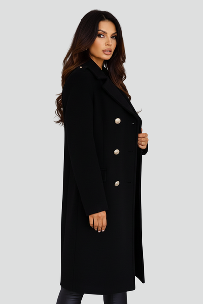 Elena | Elegant Long Coat with Double Buttons