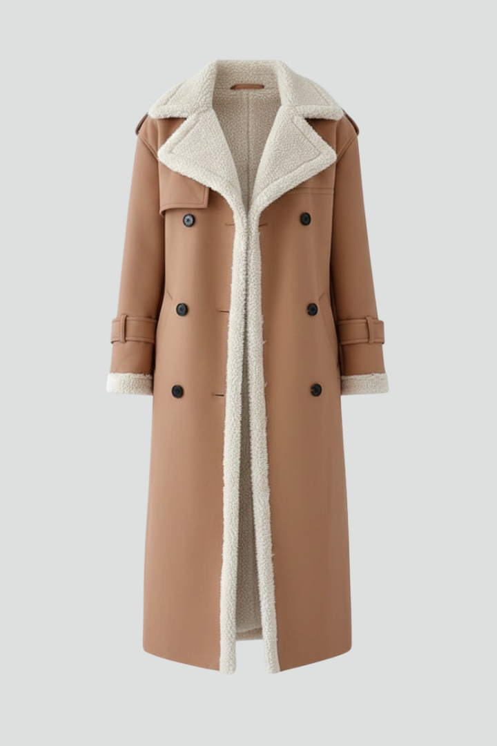 Elena | Tailored Long Coat with Lapel Collar