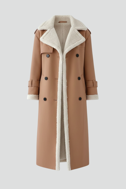 Elena | Tailored Long Coat with Lapel Collar