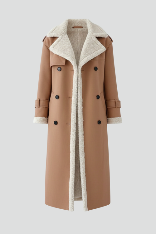 Elena | Tailored Long Coat with Lapel Collar