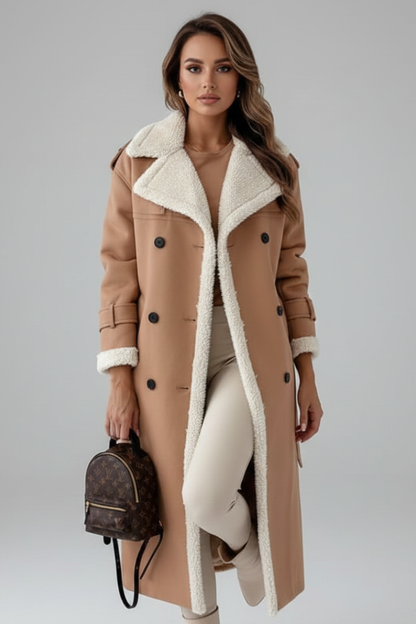 Elena | Tailored Long Coat with Lapel Collar