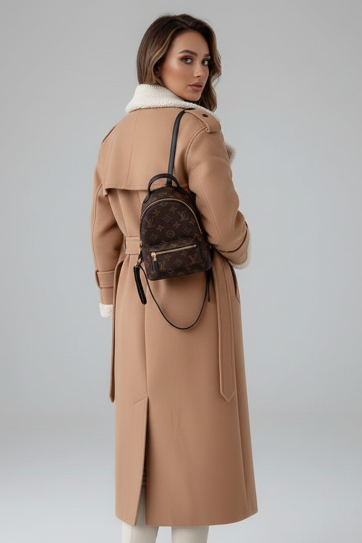 Elena | Tailored Long Coat with Lapel Collar