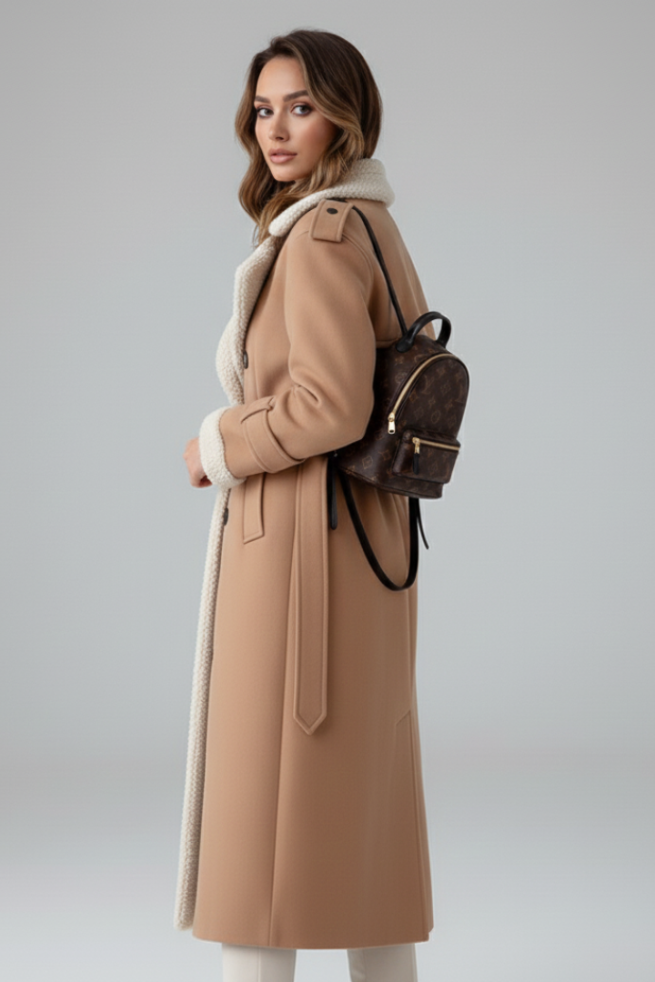 Elena | Tailored Long Coat with Lapel Collar
