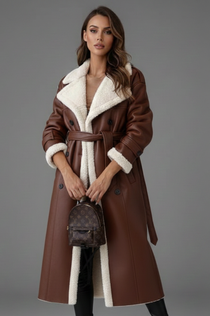 Elena | Tailored Long Coat with Lapel Collar