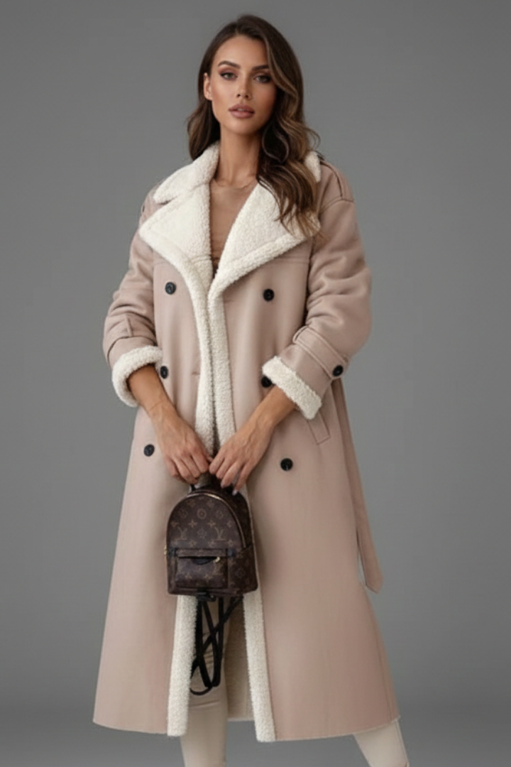 Elena | Tailored Long Coat with Lapel Collar