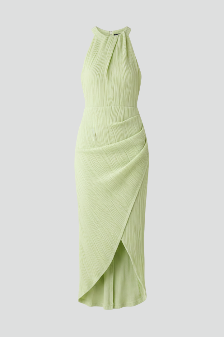 Lena | Halter Neck Maxi Dress with Side Slit