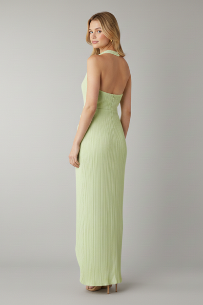 Lena | Halter Neck Maxi Dress with Side Slit
