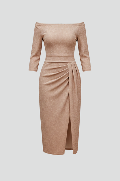 Lila | Off-Shoulder Maxi Dress with Side Slit