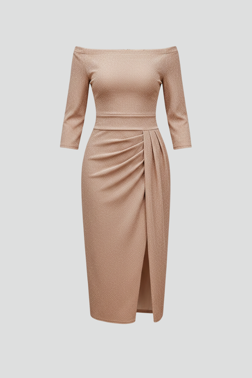 Lila | Off-Shoulder Maxi Dress with Side Slit