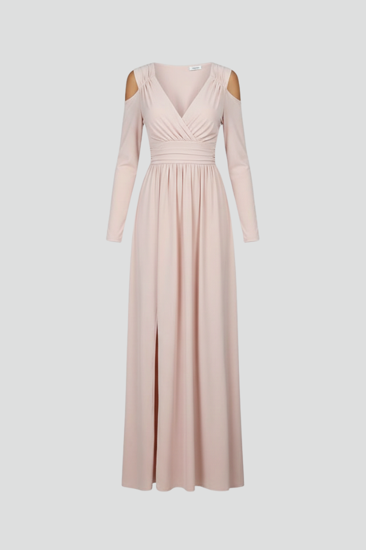 Lila | V-Neck Long Dress with Side Slit