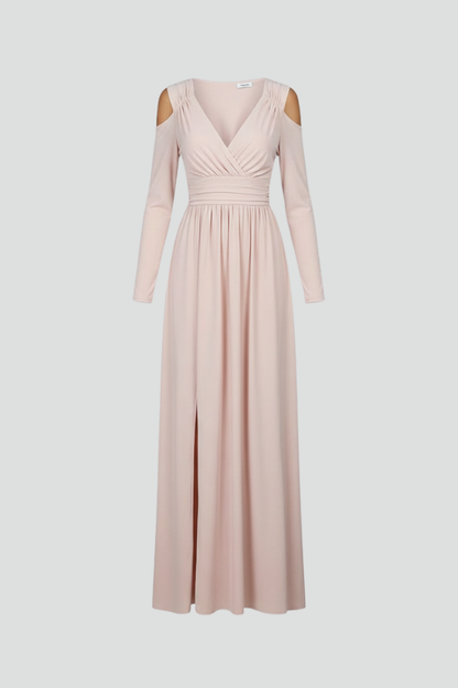 Lila | V-Neck Long Dress with Side Slit