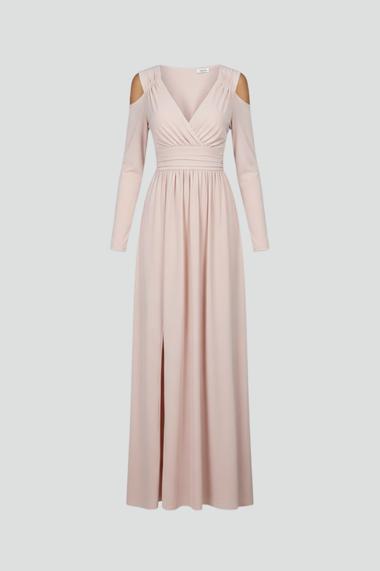 Lila | V-Neck Long Dress with Side Slit