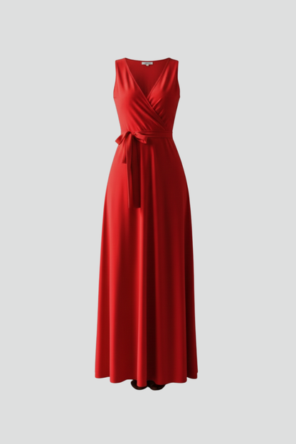 Lena | Elegant V-Neck Sleeveless Maxi Dress