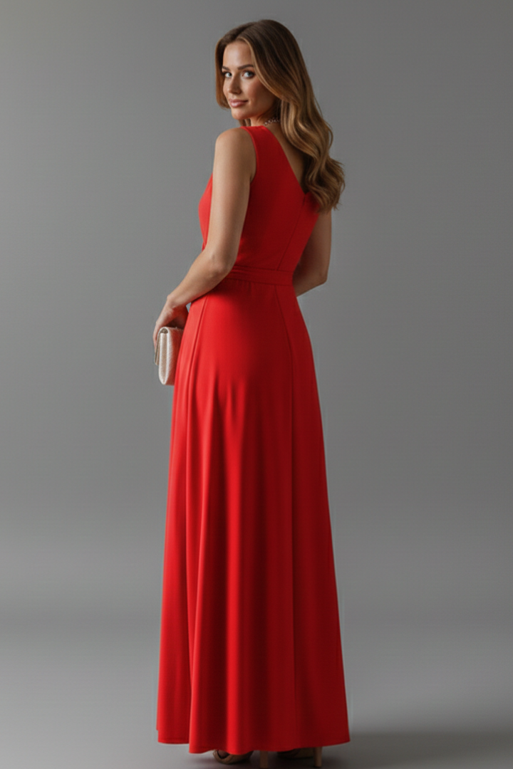 Lena | Elegant V-Neck Sleeveless Maxi Dress