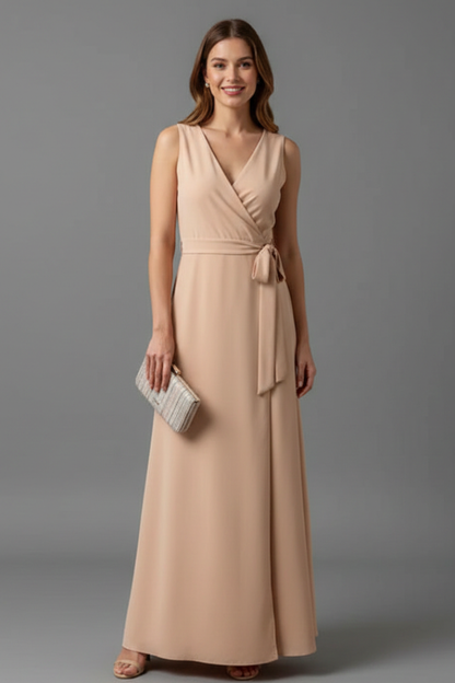 Lena | Elegant V-Neck Sleeveless Maxi Dress