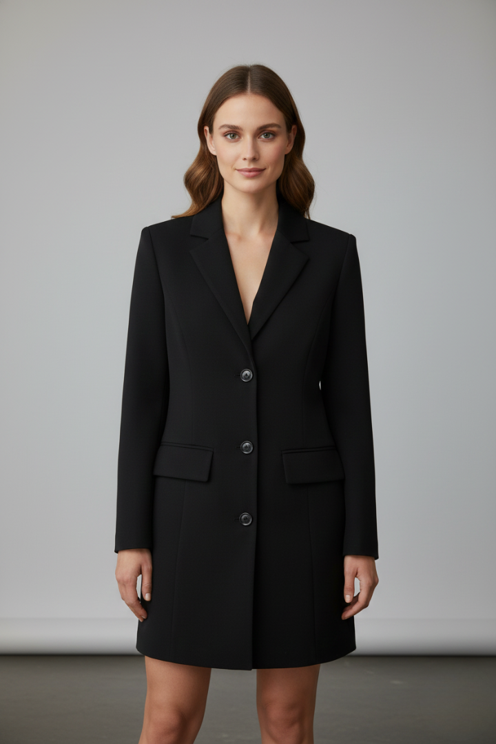 Vivienne | Longline Blazer with Notched Lapel