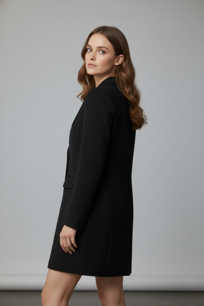 Vivienne | Longline Blazer with Notched Lapel