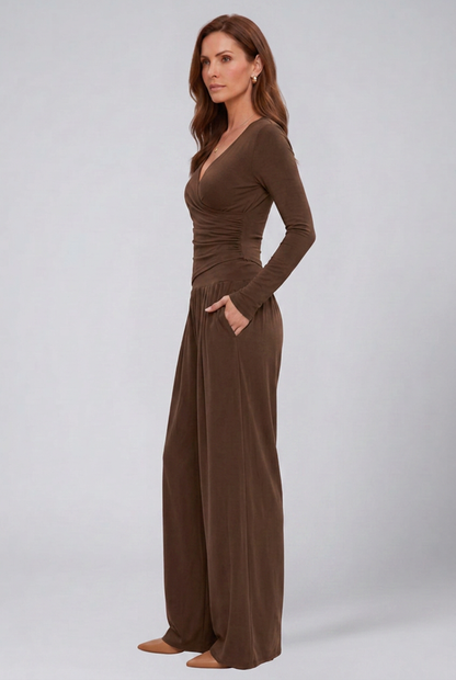 Lila | Luxe Wrap Top and Wide-Leg Lounge Set