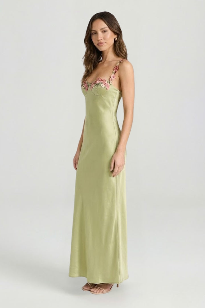 Isla | Floral Embroidered Maxi Dress