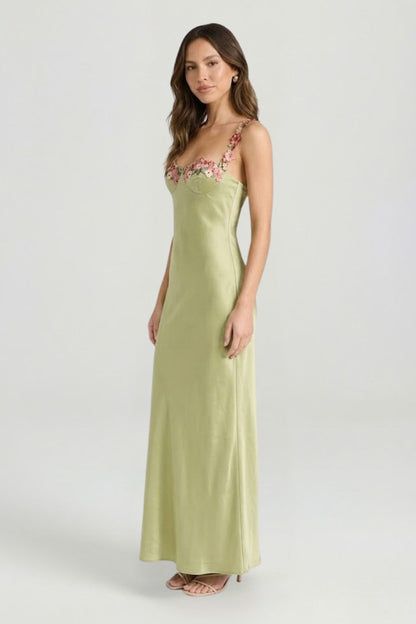 Isla | Floral Embroidered Maxi Dress