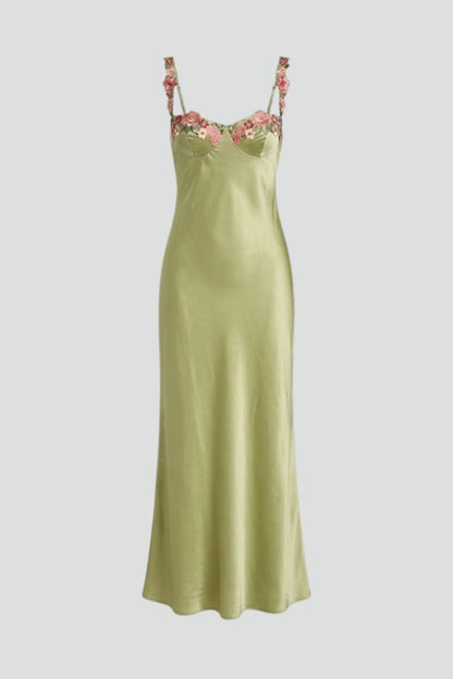 Isla | Floral Embroidered Maxi Dress