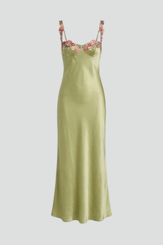 Isla | Floral Embroidered Maxi Dress