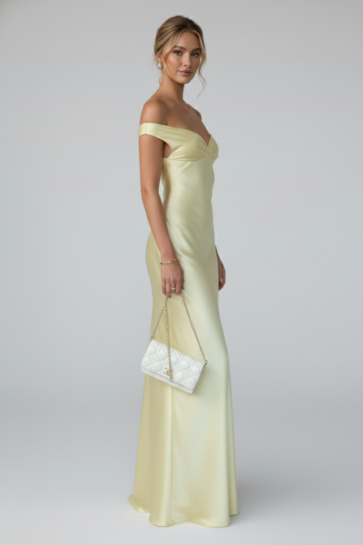 Lena | Off-Shoulder Fitted Maxi Dress