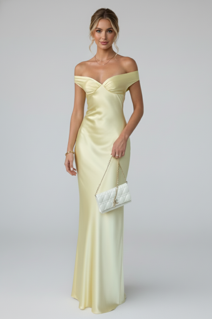 Lena | Off-Shoulder Fitted Maxi Dress