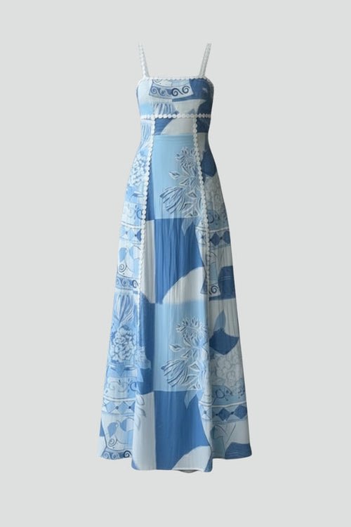 Lila | Elegant Patterned Sleeveless Maxi Dress