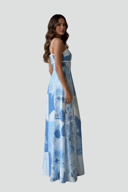 Lila | Elegant Patterned Sleeveless Maxi Dress