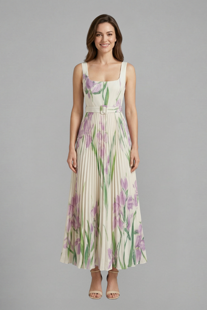 Lila | Elegant Square Neck Maxi Dress
