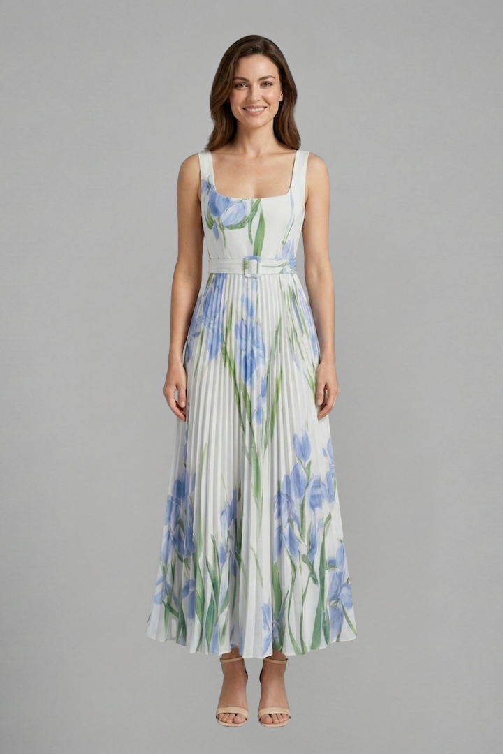 Lila | Elegant Square Neck Maxi Dress