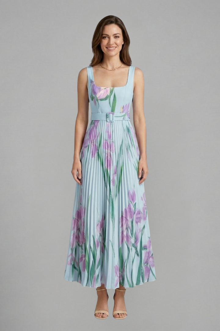 Lila | Elegant Square Neck Maxi Dress