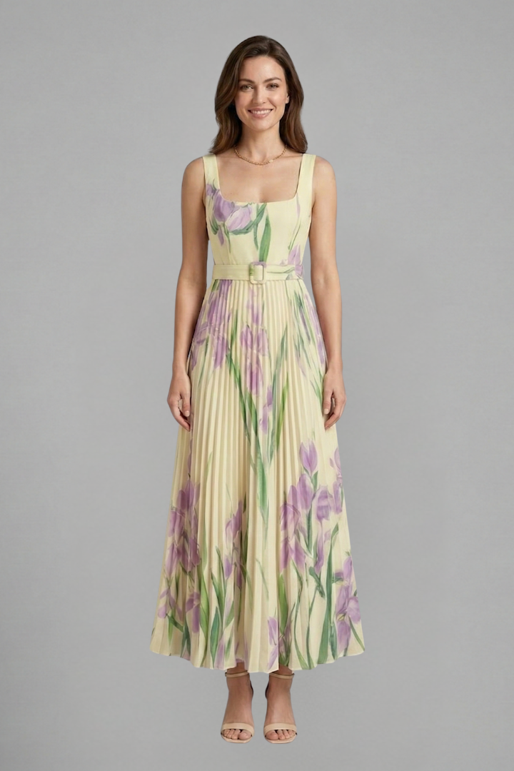 Lila | Elegant Square Neck Maxi Dress