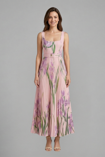 Lila | Elegant Square Neck Maxi Dress