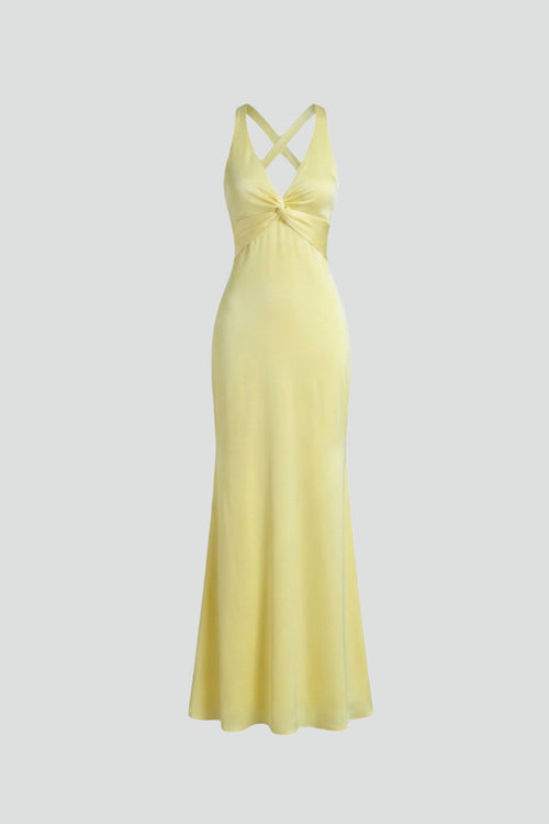Lila | V-Neck Fitted Waist Maxi Dress