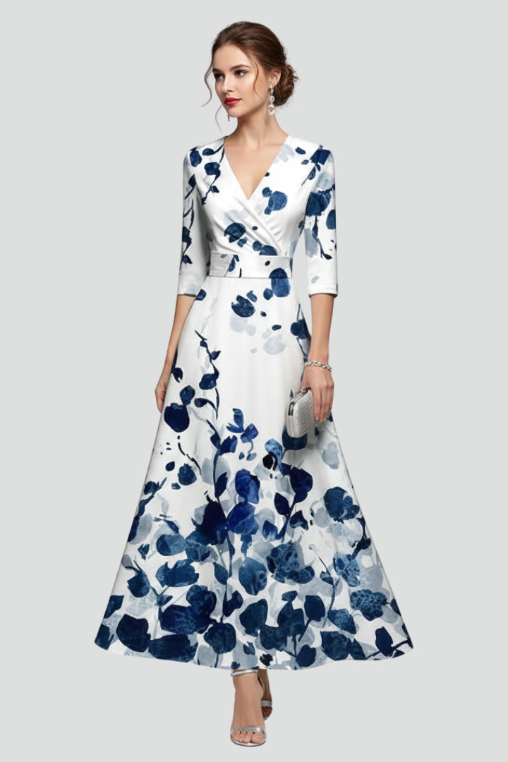 Elena | V-Neck Printed Maxi Dress