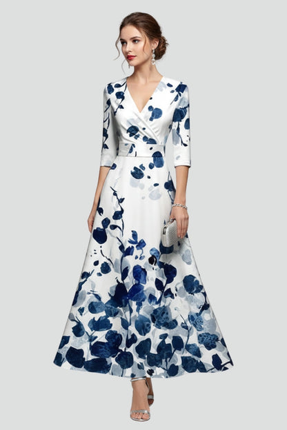 Elena | V-Neck Printed Maxi Dress