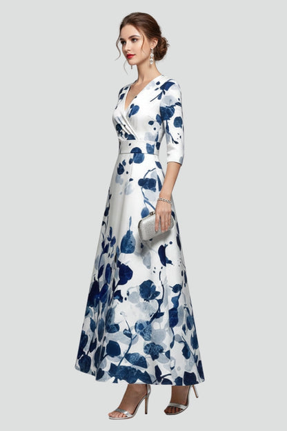 Elena | V-Neck Printed Maxi Dress