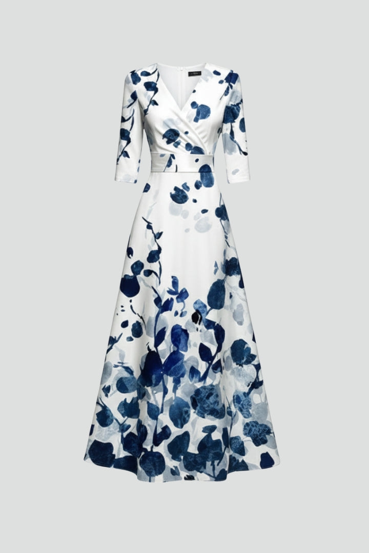 Elena | V-Neck Printed Maxi Dress