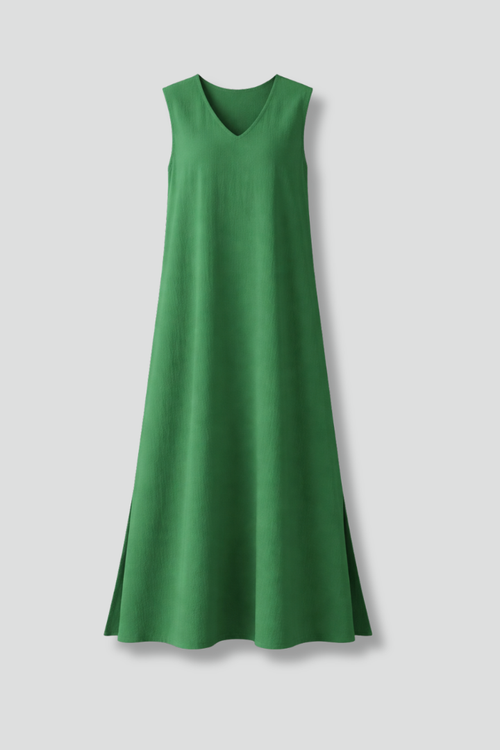 Lena | V-Neck Maxi Dress with Side Slit