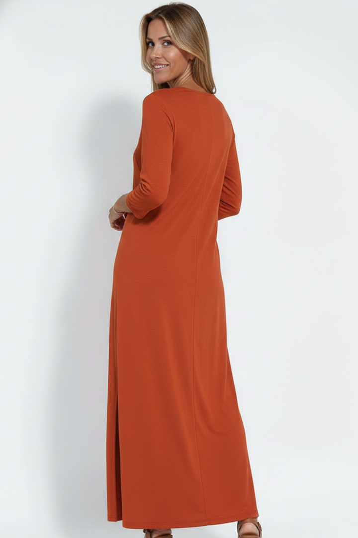 Lila | V-Neck Maxi Dress with Side Slit