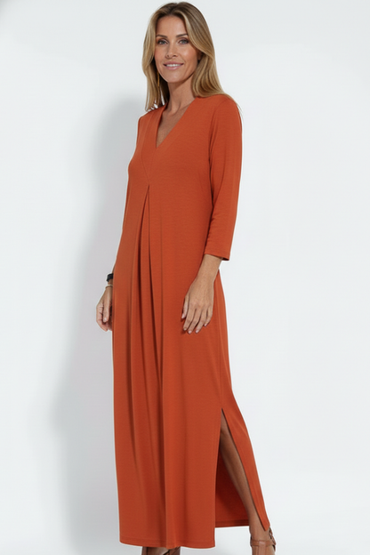 Lila | V-Neck Maxi Dress with Side Slit