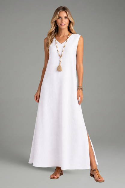 Lila | V-Neck Maxi Dress with Side Slit