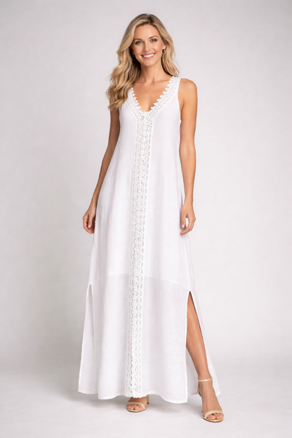 Lila | V-Neck Maxi Dress with Side Slits