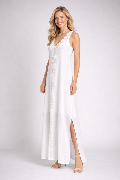 Lila | V-Neck Maxi Dress with Side Slits