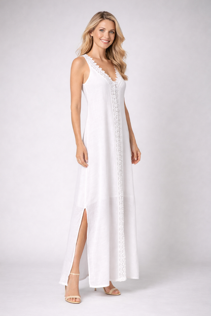 Lila | V-Neck Maxi Dress with Side Slits