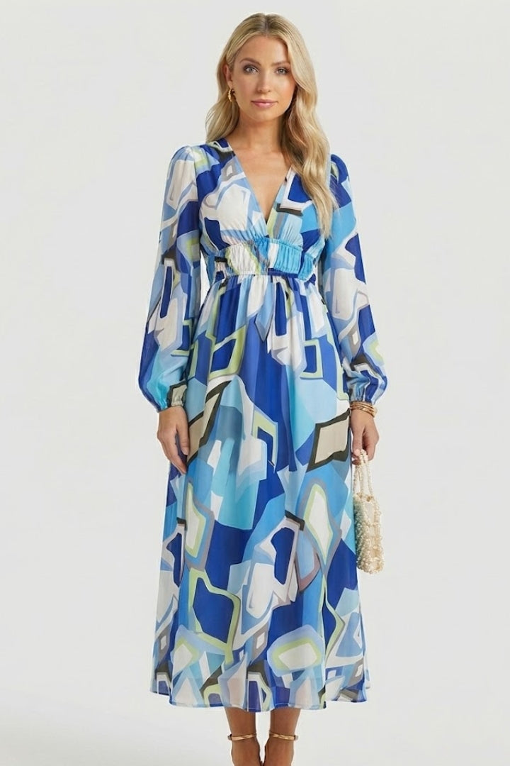 Lila | Floral Print V Neck Maxi Dress